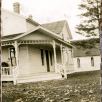 House at Bethel, church in background. 1922