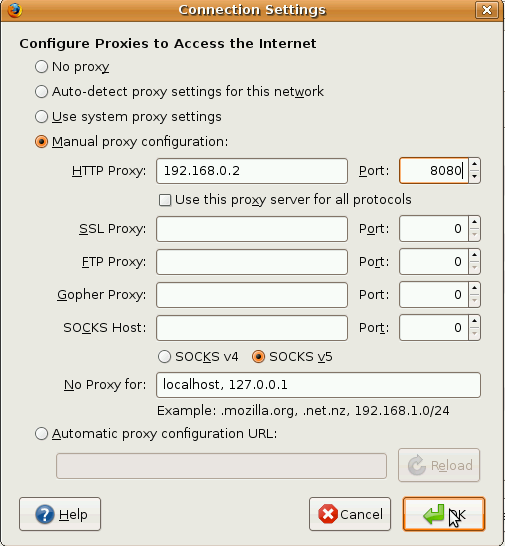 HTTP proxy configuration on Windows 7