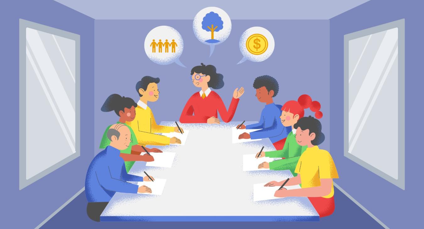 Image showing a group of people around a table having a meeting.