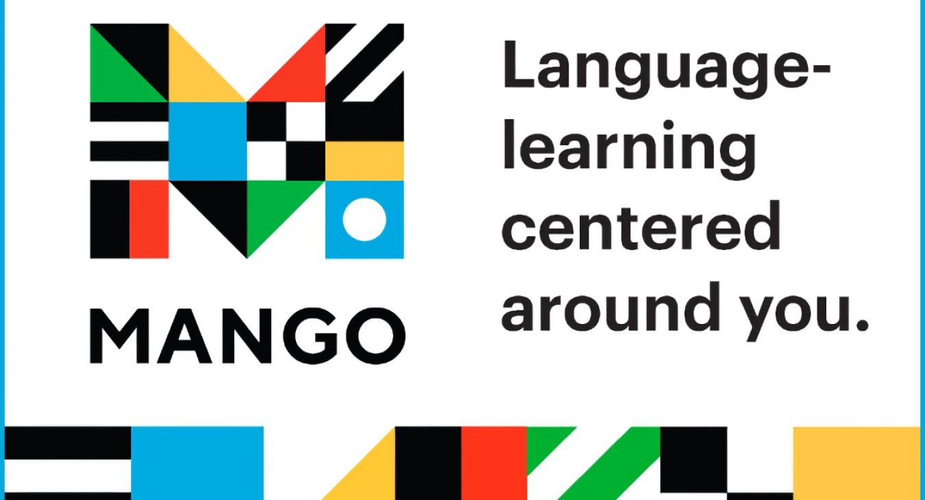 Mango Logo Banner with Flags, White background